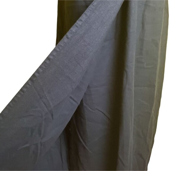 Vintage Black Linen Blend Midi Dress Size Medium Petite - Picture 3 of 7